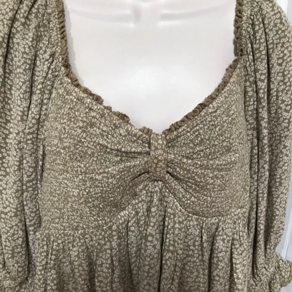 Free People Tan Floral Crop Top - Picture 3 of 14